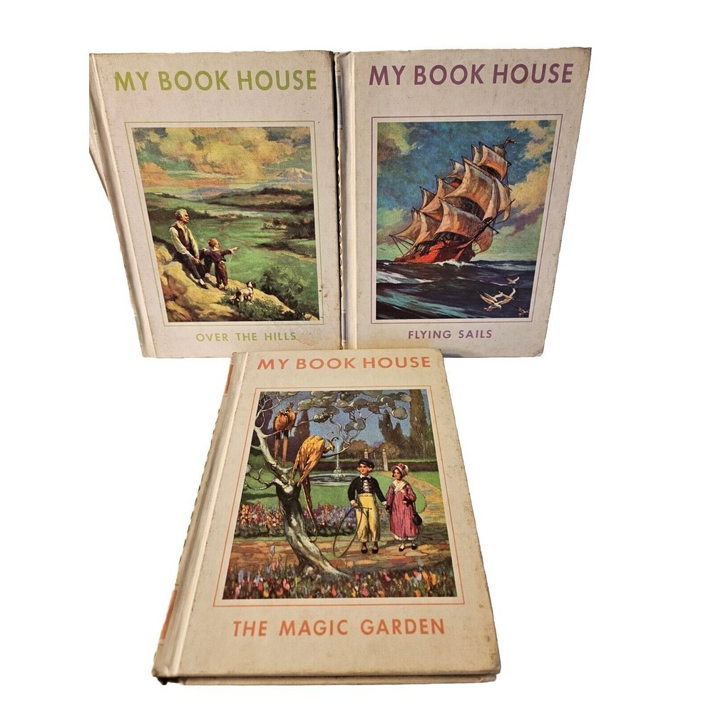 My Book House 3 Volumes book set Olive Beaupre Miller 1971 Aesthetic Decor White